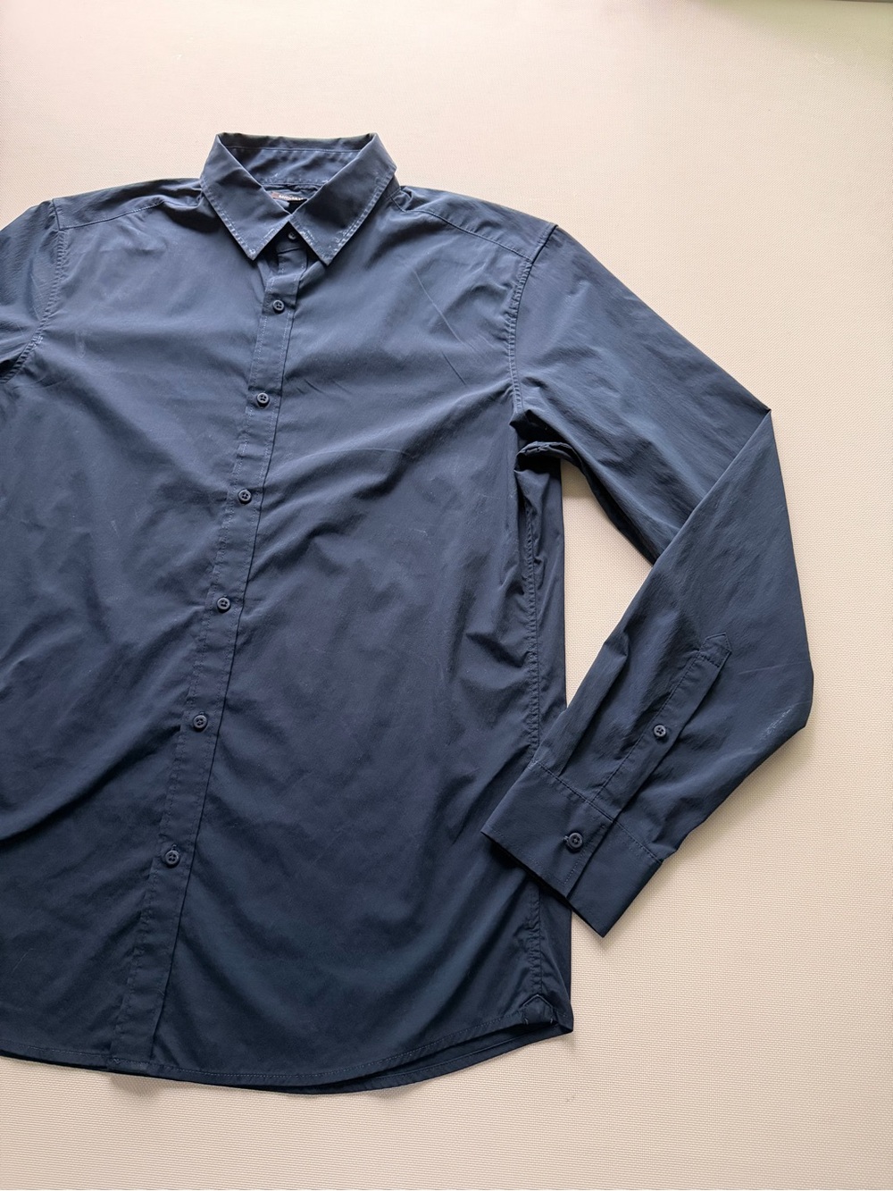 Michael Kors Dark Blue Long-Sleeve Dress Shirt